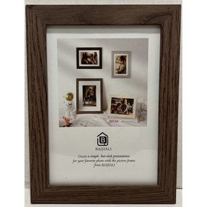BAIJIALI 4x6 Picture Frame • Brown Wood Pattern • Tabletop Display • Modern